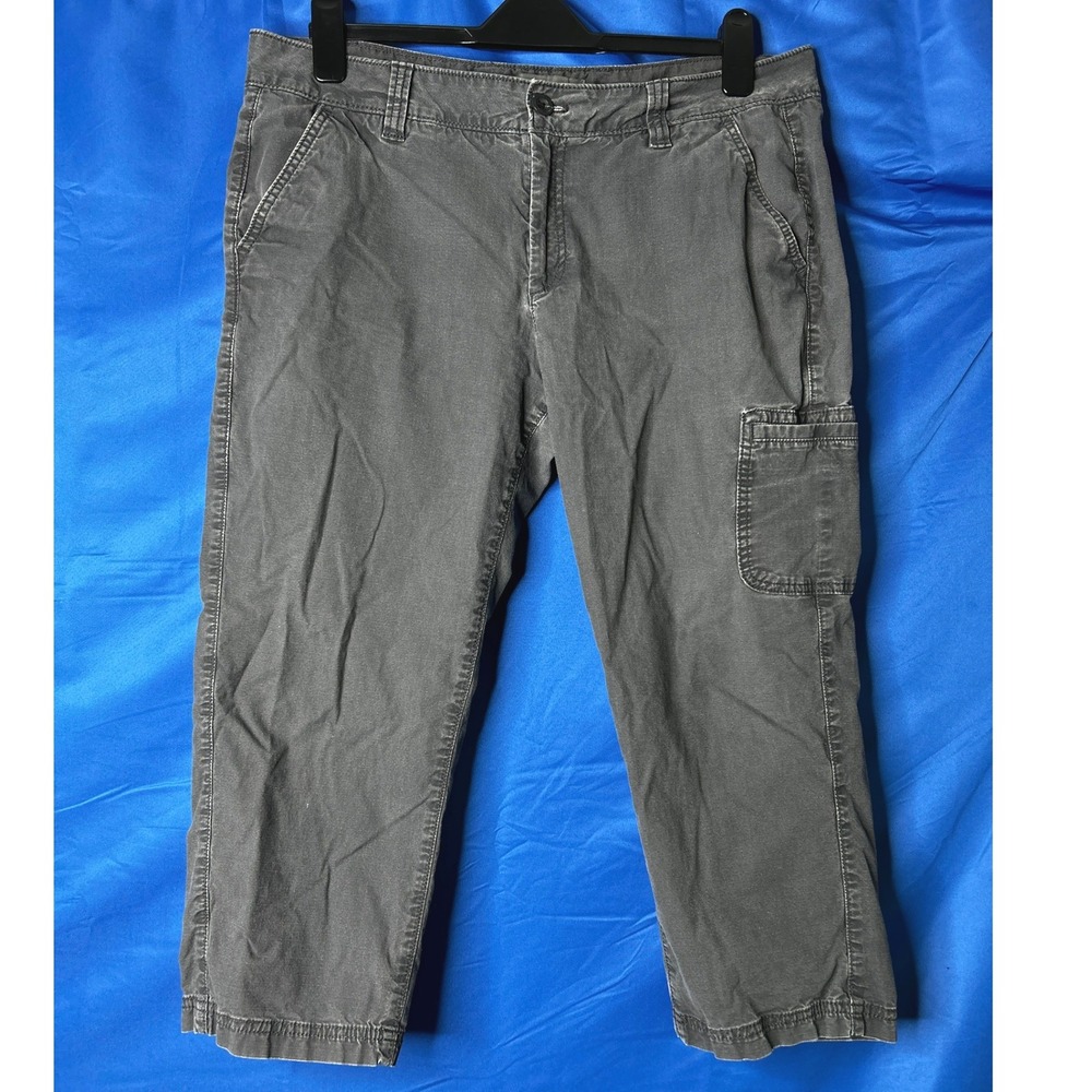 Eddie Bauer Womens Gray Cropped Hiking Pant Sz 14 Trail Camp Ripstock Gorpcore